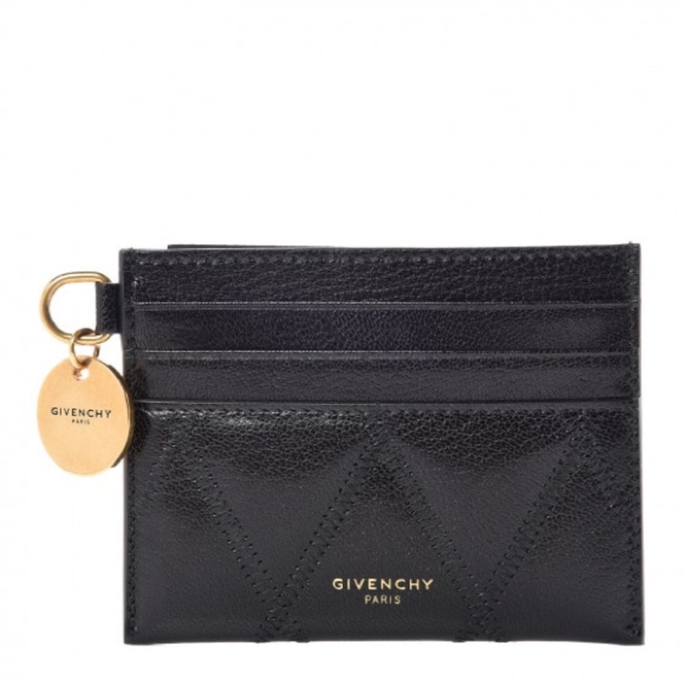 GIVENCHY Goatskin Diamond Quilted GV3 cardholder